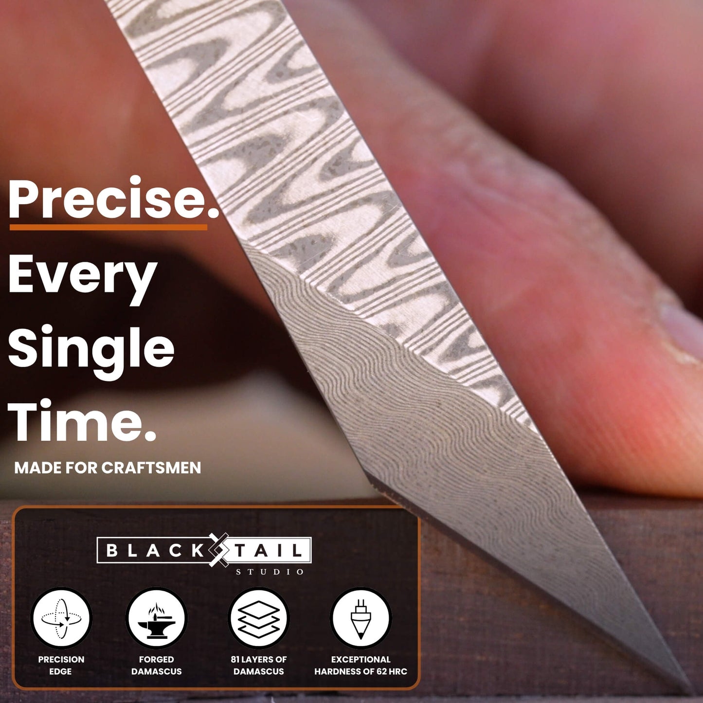 Damascus Marking Knife
