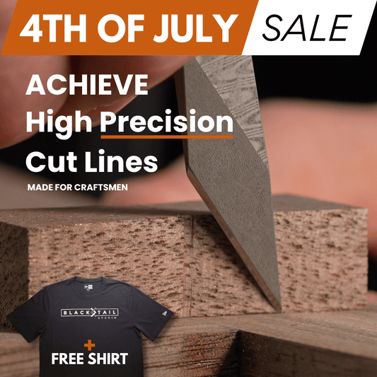 4th of July Sale: Damascus Marking Knife with FREE Blacktail Studio Tri-Blend Tee