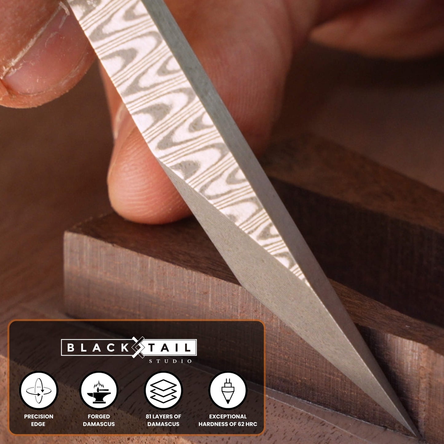 Damascus Marking Knife