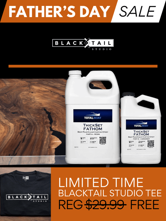 Father's Day Sale: TOTALBOAT THICKSET FATHOM DEEP POUR EPOXY RESIN +Free Blacktail Studio Tri-Blend Tee