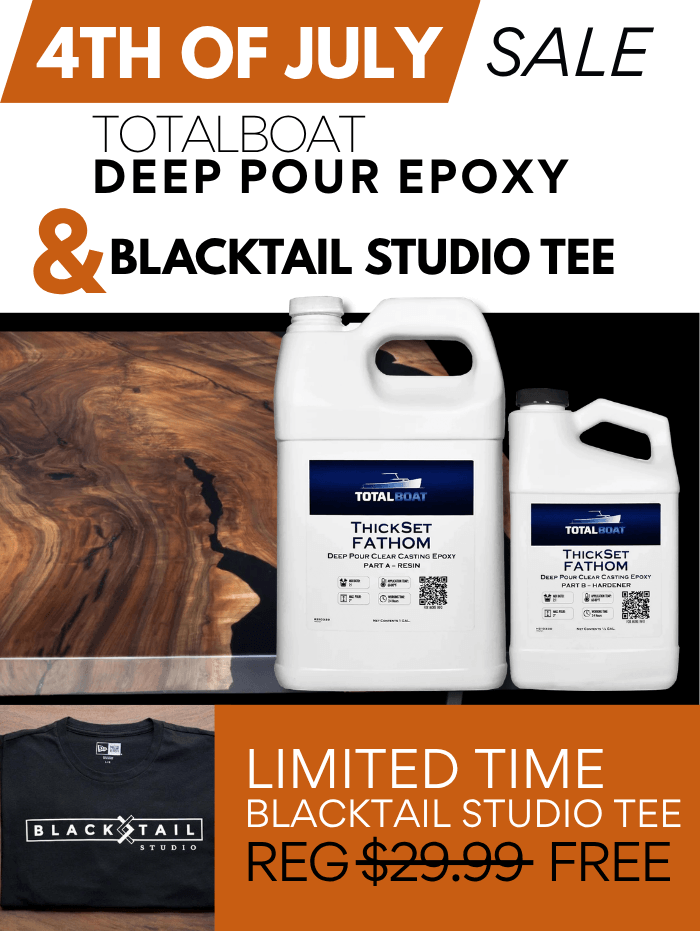 4th of July Sale: TOTALBOAT THICKSET FATHOM DEEP POUR EPOXY RESIN +Free Blacktail Studio Tri-Blend Tee