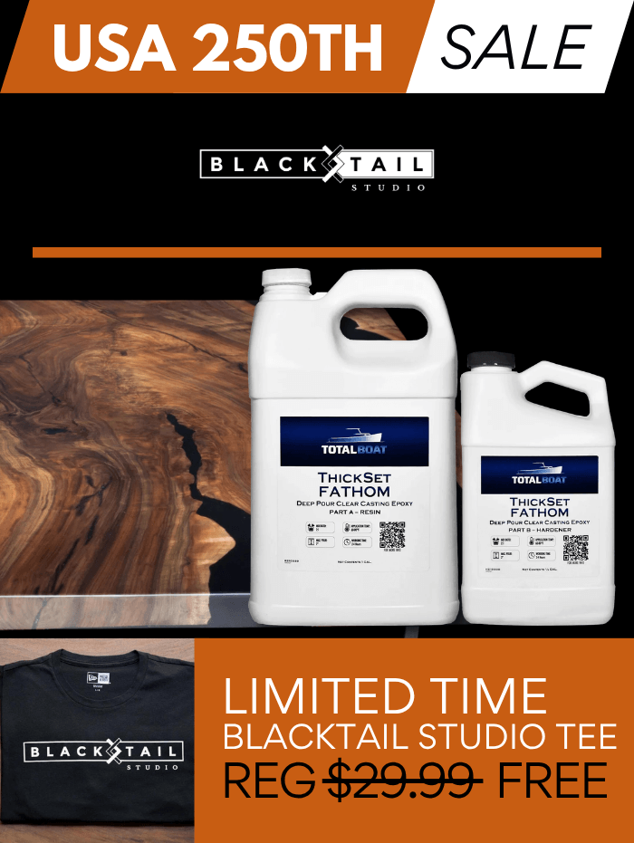 USA 250th Birthday Sale: TOTALBOAT THICKSET FATHOM DEEP POUR EPOXY RESIN +Free Blacktail Studio Tri-Blend Tee